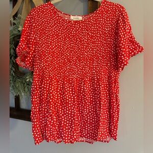 Red White Urban Romantics Boxy Top Size Large